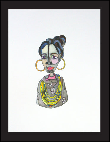 Tribal Woman: Portrait, 9"x12" Limited edition of 50, Archival Pigment Print (Danyii)
