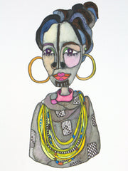 Tribal Woman: Portrait, 9"x12" Limited edition of 50, Archival Pigment Print (Danyii)